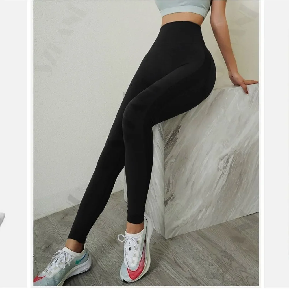 Scrunch Bubble Butt Yoga Workout Leggings Black M